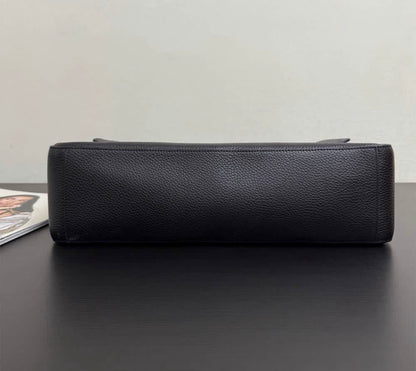 Chanel Maxi Flap 38 Black Sliver Hardware