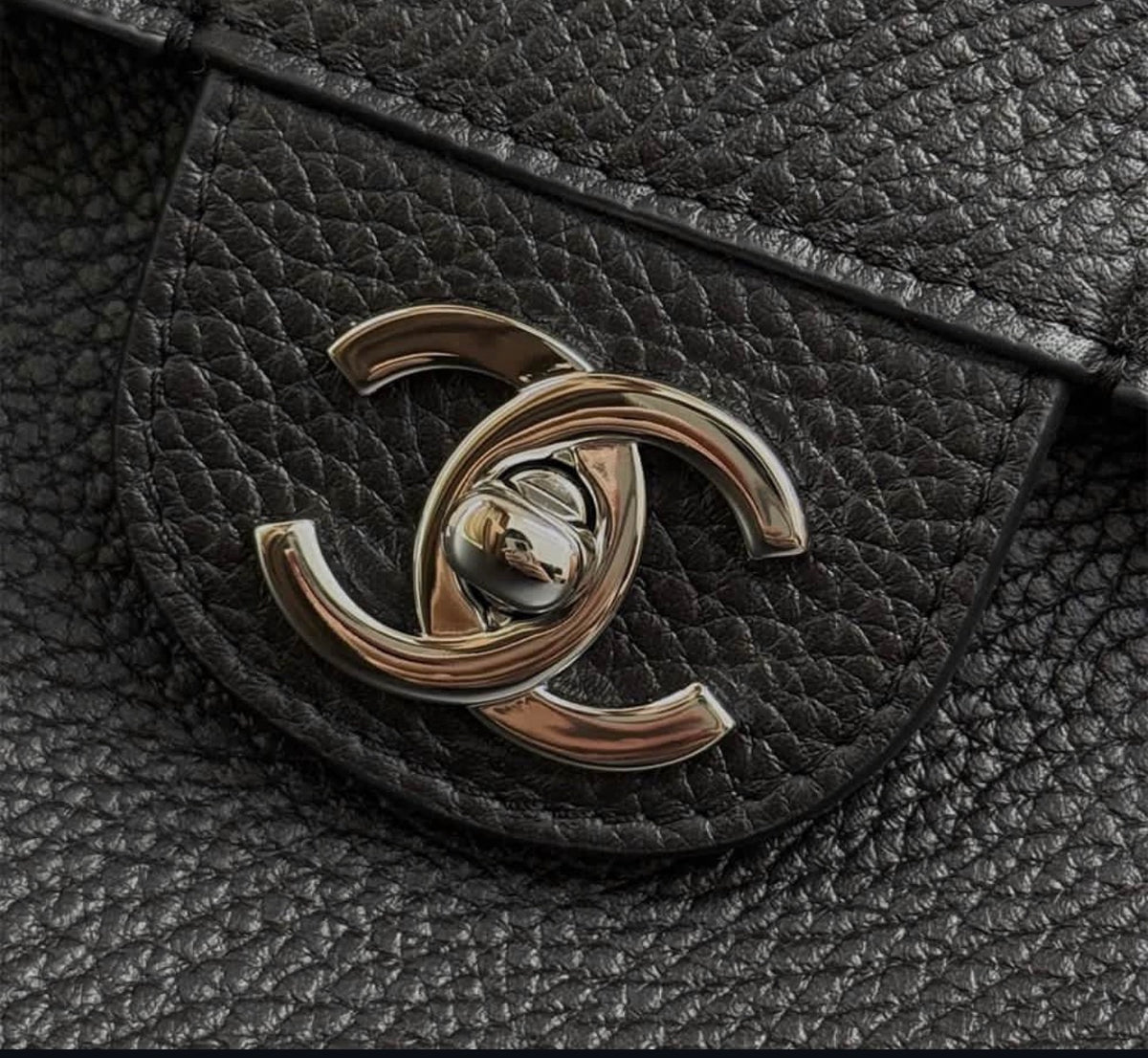 Chanel Maxi Flap 38 Black Sliver Hardware