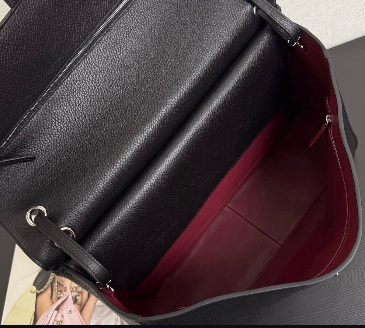 Chanel Maxi Flap 38 Black Sliver Hardware
