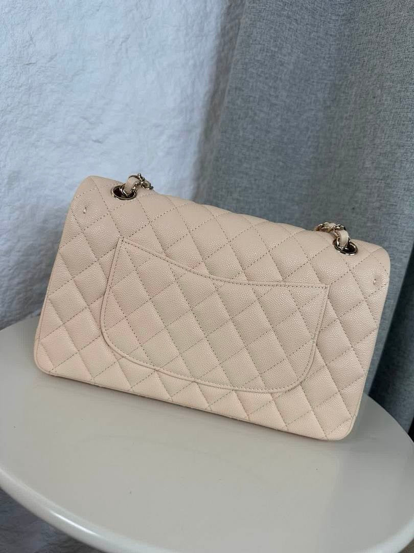 Chanel Classic Flap Medium Beige Gold Hardware