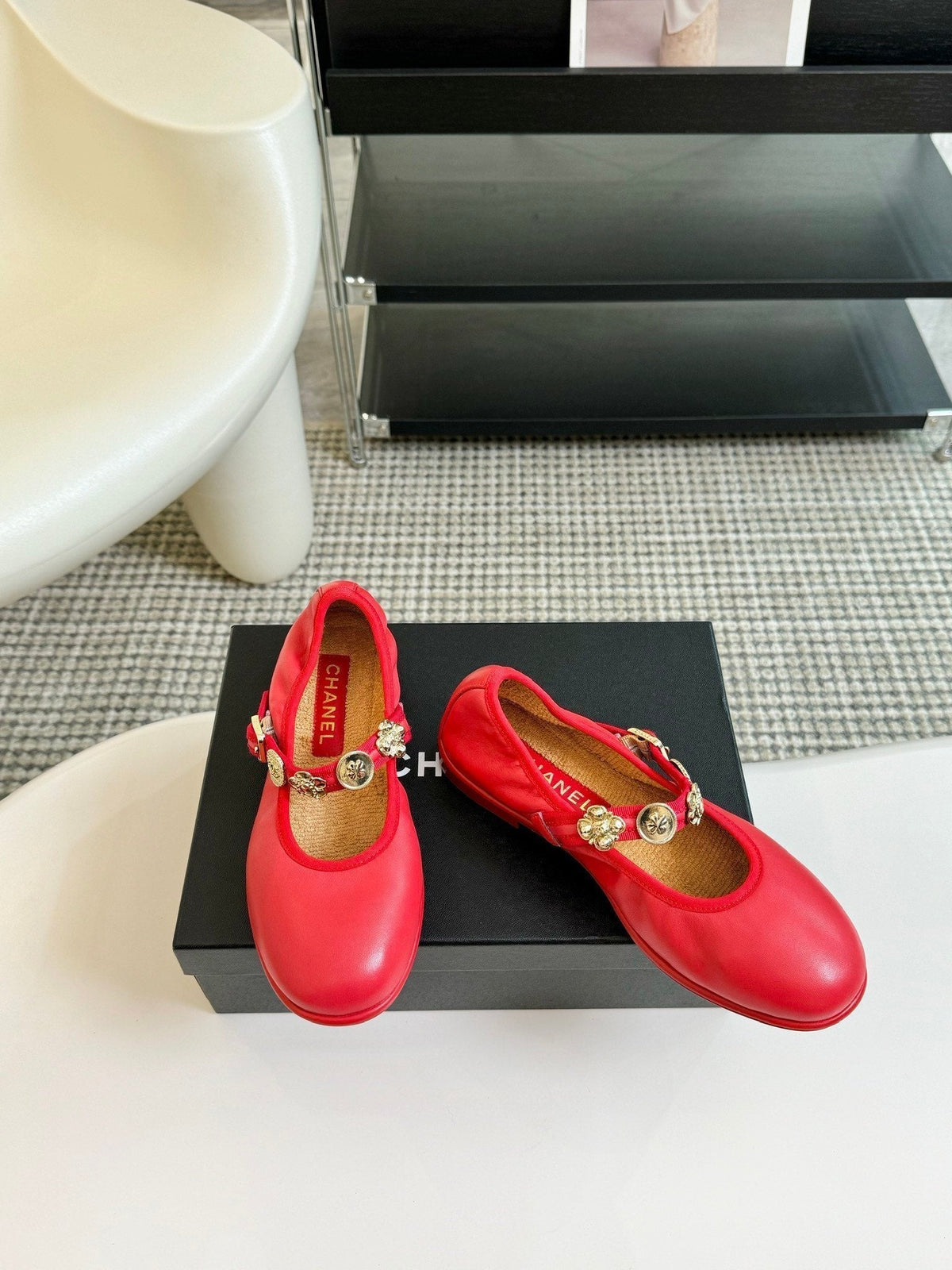 MARY JANE SHOES ROSE RED SHEEPSKIN
