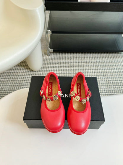 MARY JANE SHOES ROSE RED SHEEPSKIN