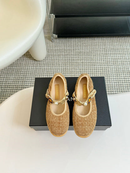 MARY JANE SHOES GRANOLA YELLOW WOOL TWEED