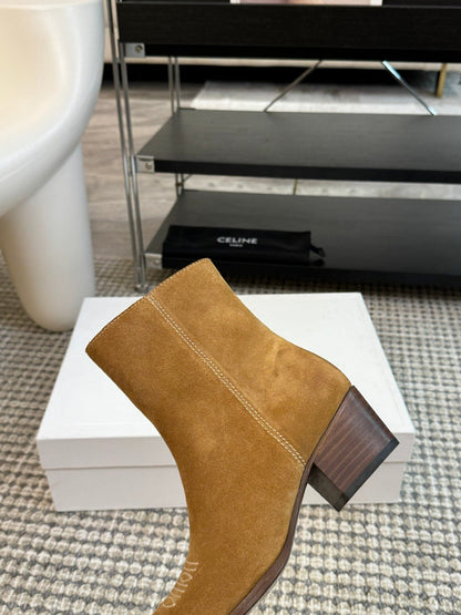 ANKLE BOOTS 45 MM IN PEANUT BROWN SUEDE