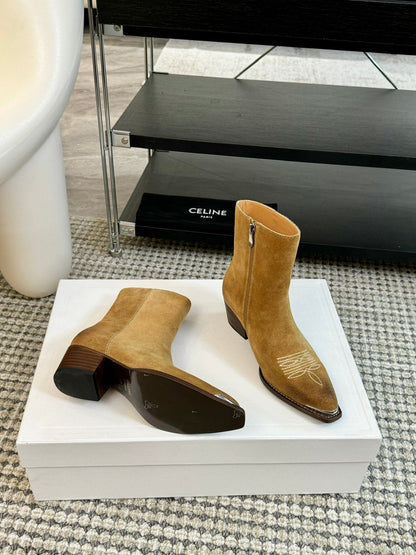 ANKLE BOOTS 45 MM IN PEANUT BROWN SUEDE