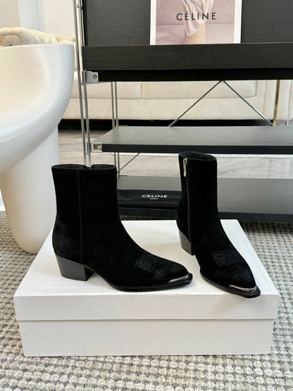 ANKLE BOOTS 45 MM IN BLACK SUEDE