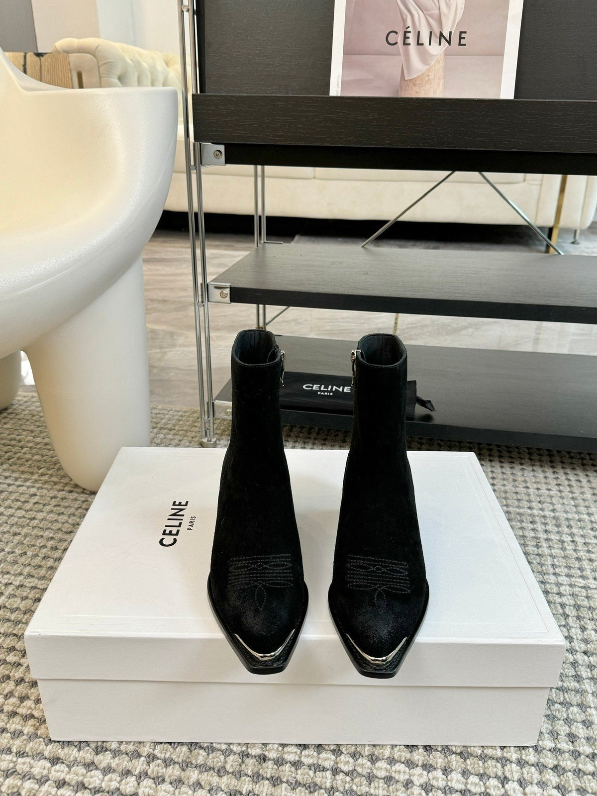 ANKLE BOOTS 45 MM IN BLACK SUEDE