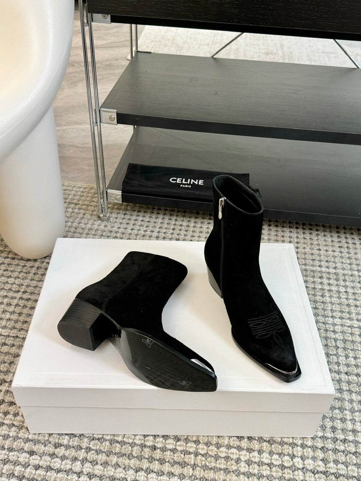 ANKLE BOOTS 45 MM IN BLACK SUEDE