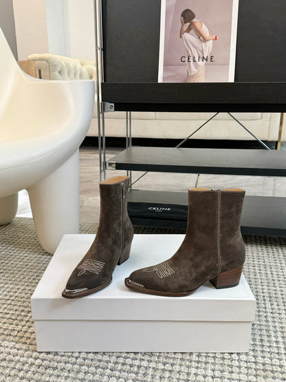 ANKLE BOOTS 45 MM IN MOCHA BROWN SUEDE