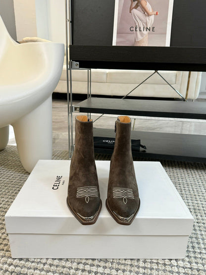 ANKLE BOOTS 45 MM IN MOCHA BROWN SUEDE