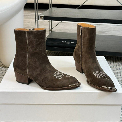 ANKLE BOOTS 45 MM IN MOCHA BROWN SUEDE