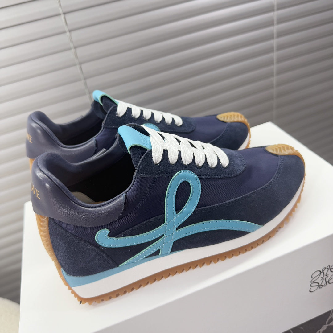 BALLET RUNNER 2.0 IN AEGEAN BLUE SUEDE AND LYCRA FABRIC