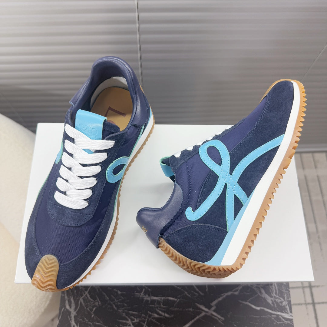 BALLET RUNNER 2.0 IN AEGEAN BLUE SUEDE AND LYCRA FABRIC
