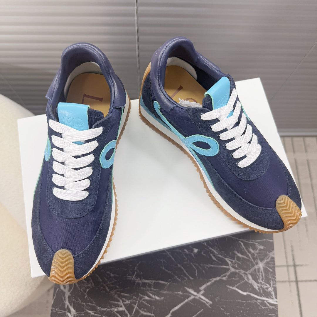 BALLET RUNNER 2.0 IN AEGEAN BLUE SUEDE AND LYCRA FABRIC