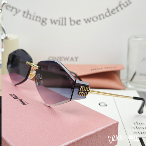 LOGO SUNGLASSES 68043 IN GOLD METAL GREY LENS