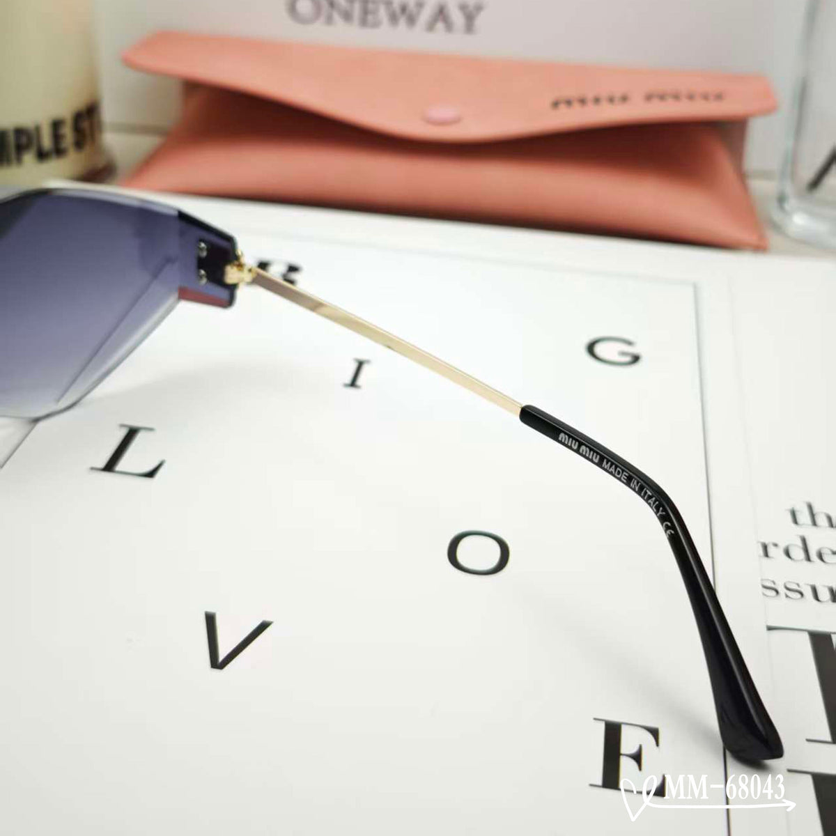LOGO SUNGLASSES 68043 IN GOLD METAL GREY LENS