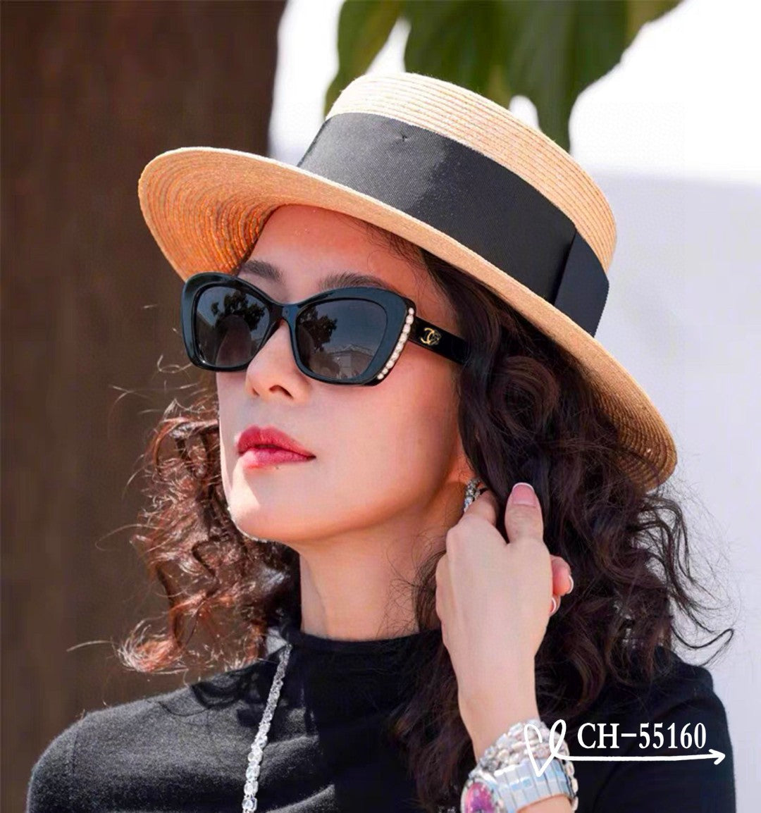 CAT EYE SUNGLASSES 55160 IN ACETATE