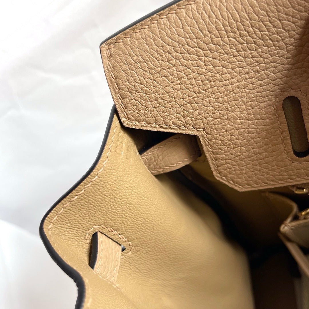 HN Birkin Beige Togo 25 Gold Hardware