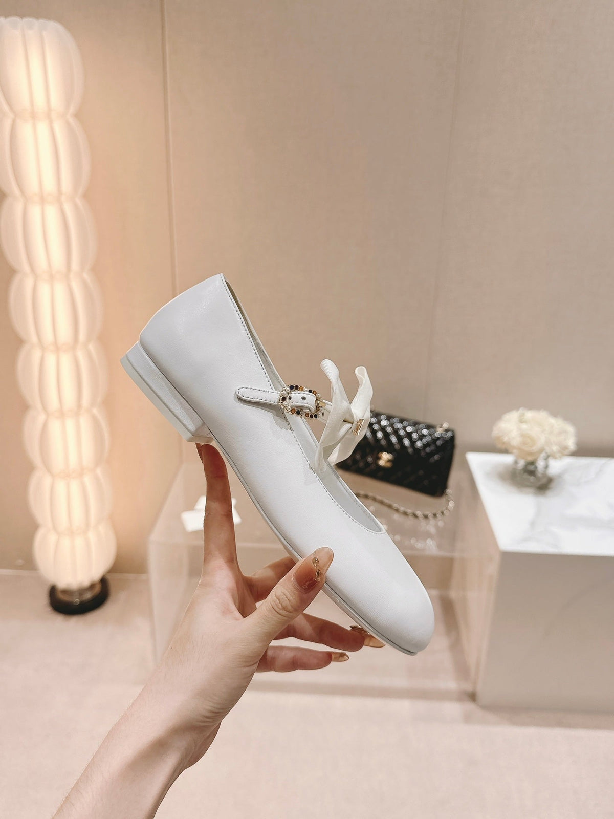 MARY JANE SHOES WHITE CALFSKIN