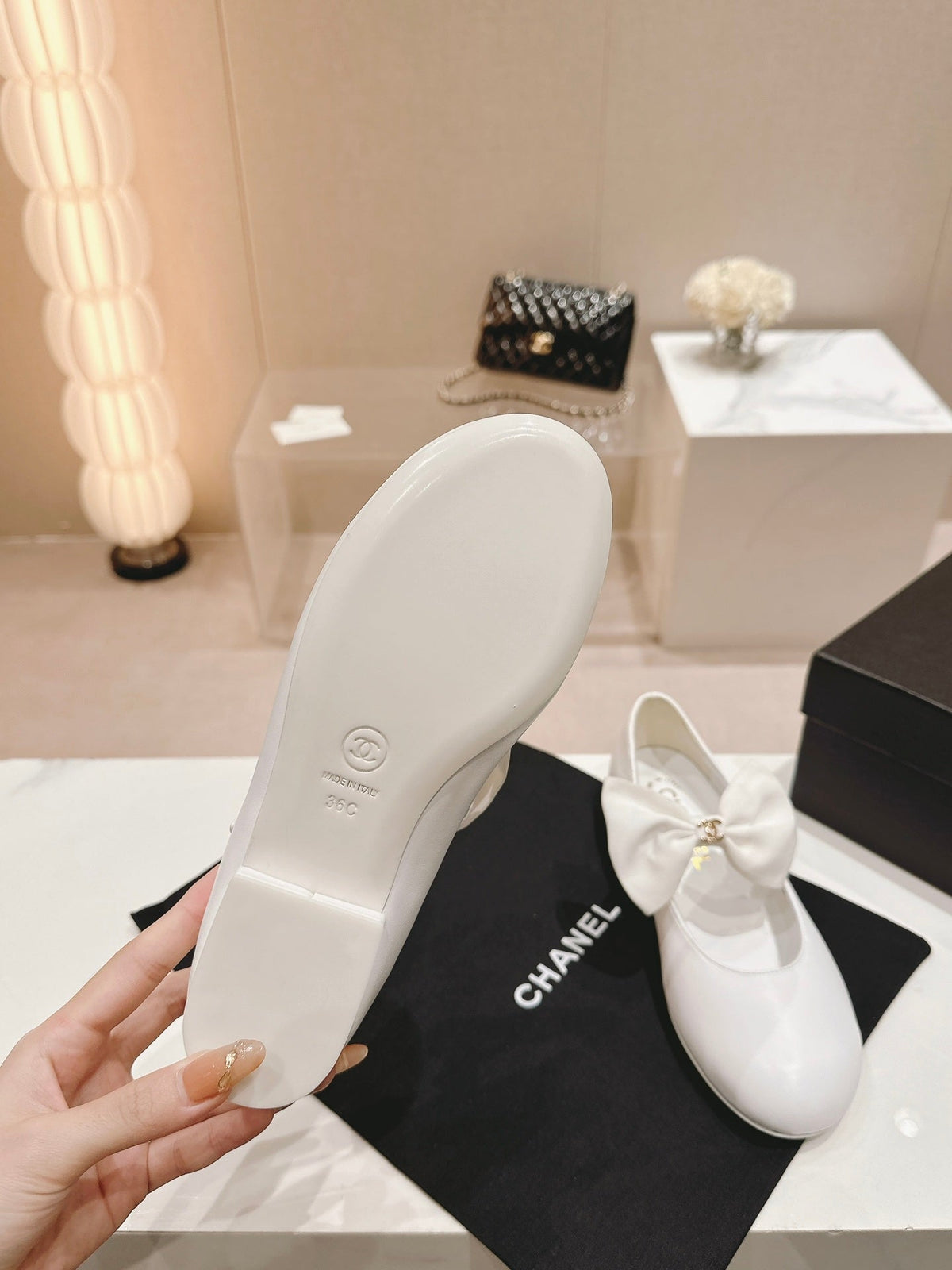 MARY JANE SHOES WHITE CALFSKIN