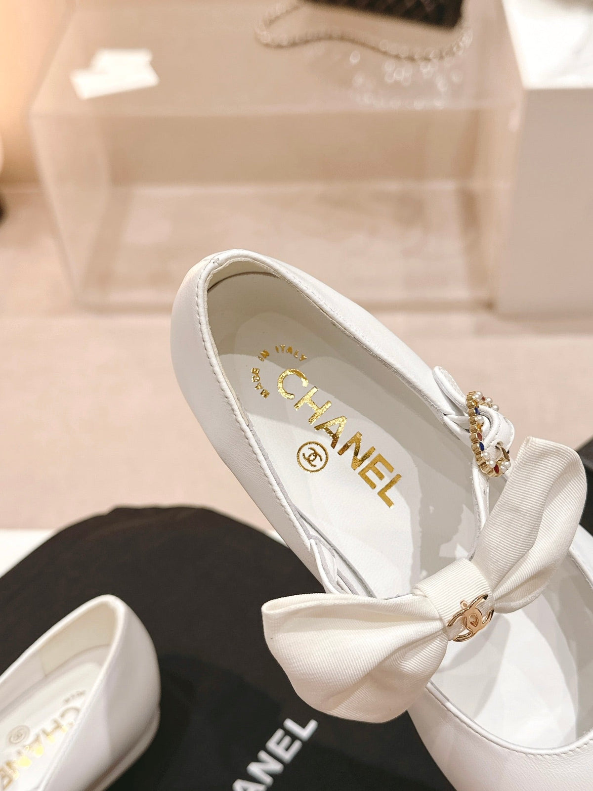 MARY JANE SHOES WHITE CALFSKIN