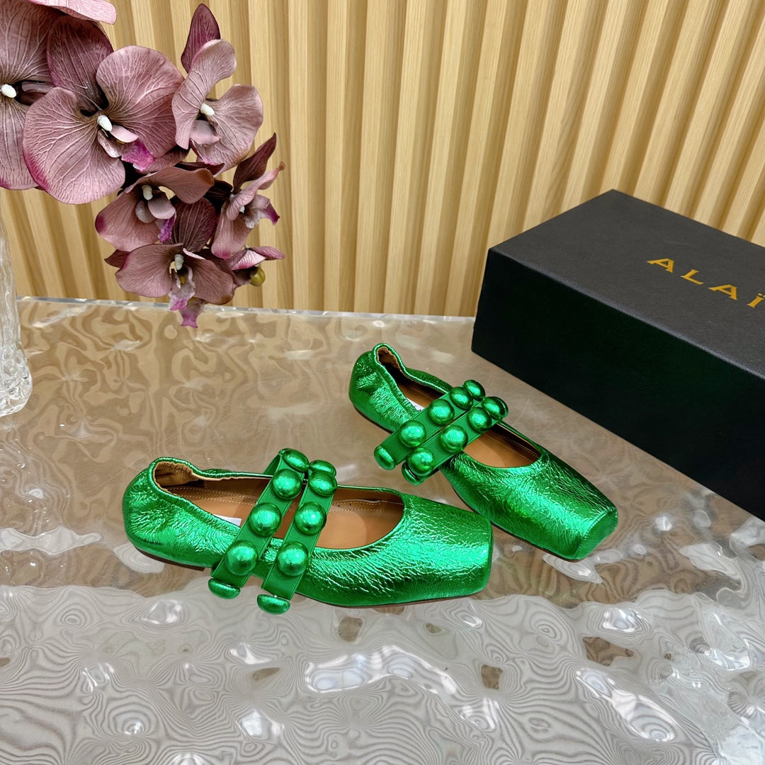 MARY JANE PEARL IN EMERALD GREEN GLOSSY LAMBSKIN