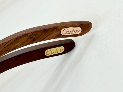 C DE RIMLESS GEOMETRIC FRAME SUNGLASSES 547386 IN METAL AND WOODEN