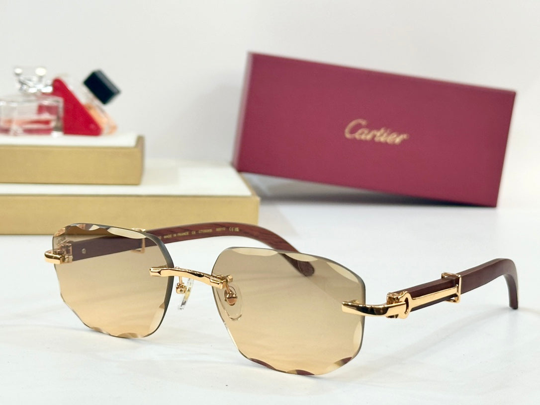C DE GEOMETRIC FRAME SUNGLASSES CT0606S IN METAL AND WOODEN