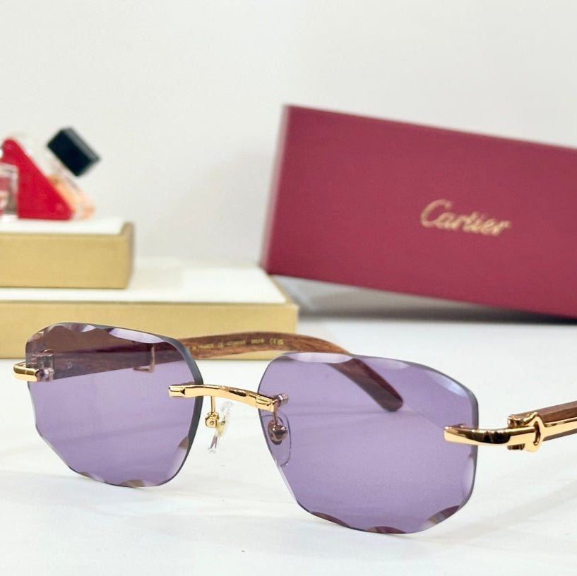 C DE GEOMETRIC FRAME SUNGLASSES CT0606S IN METAL AND WOODEN