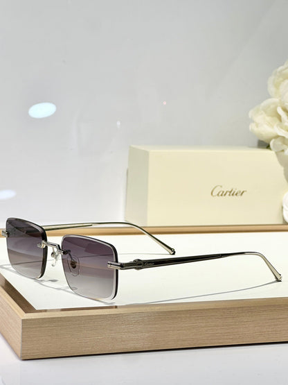 C DE RIMLESS SQUARE FRAME SUNGLASSES CT0610S IN METAL