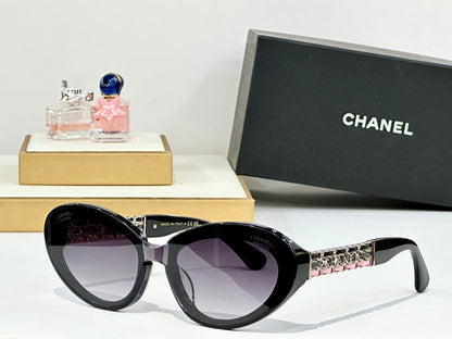 CAT EYE SUNGLASSES CH5537Q IN ACETATE CHAIN METAL