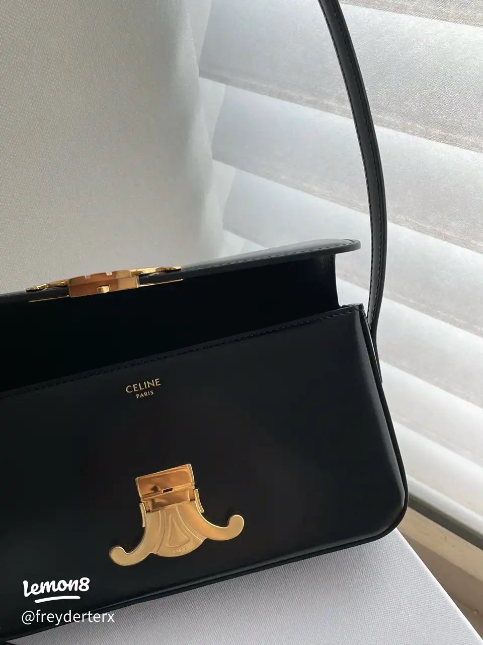 Celine Triomphe Black Smooth Leather 20cm