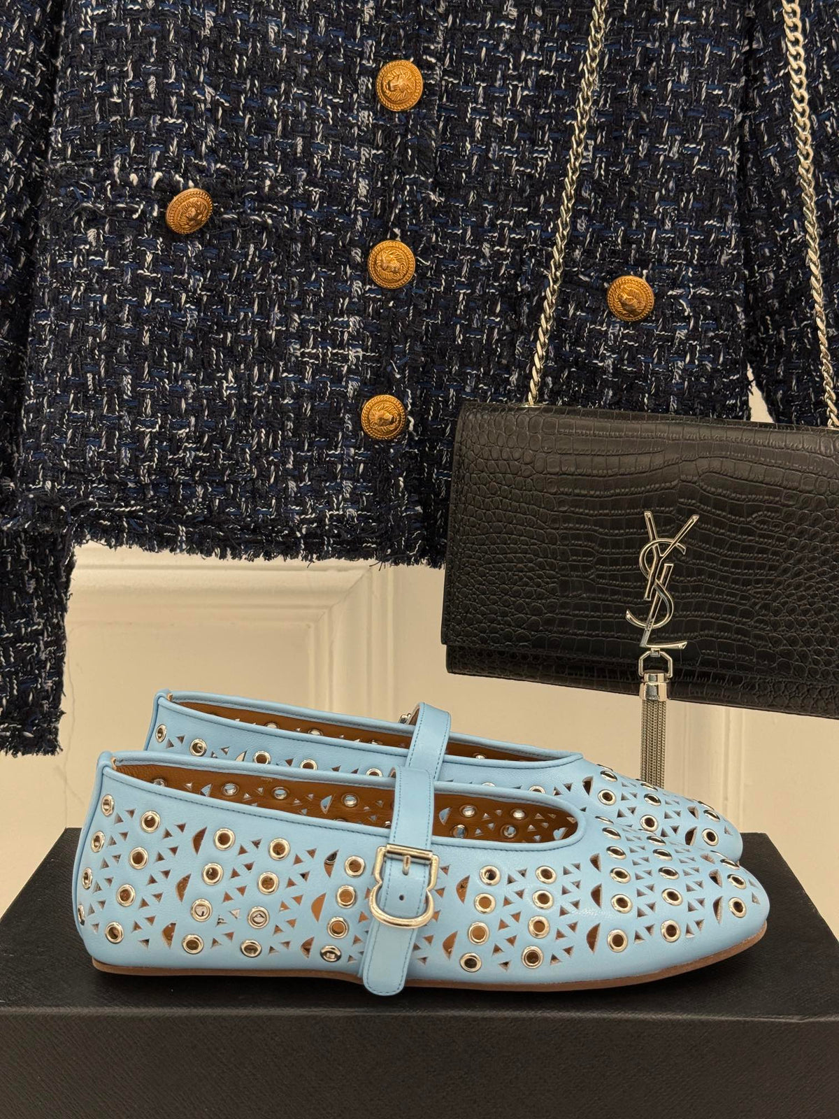 MARY JANE IN LIGHT BLUE CALFSKIN