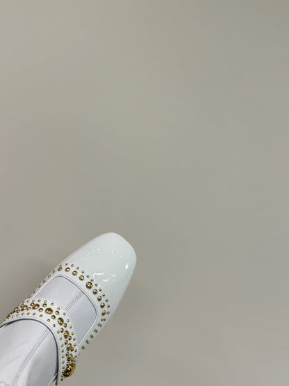 BELLE-D HEELED ANKLE BOOT WHITE PATENT CALFSKIN