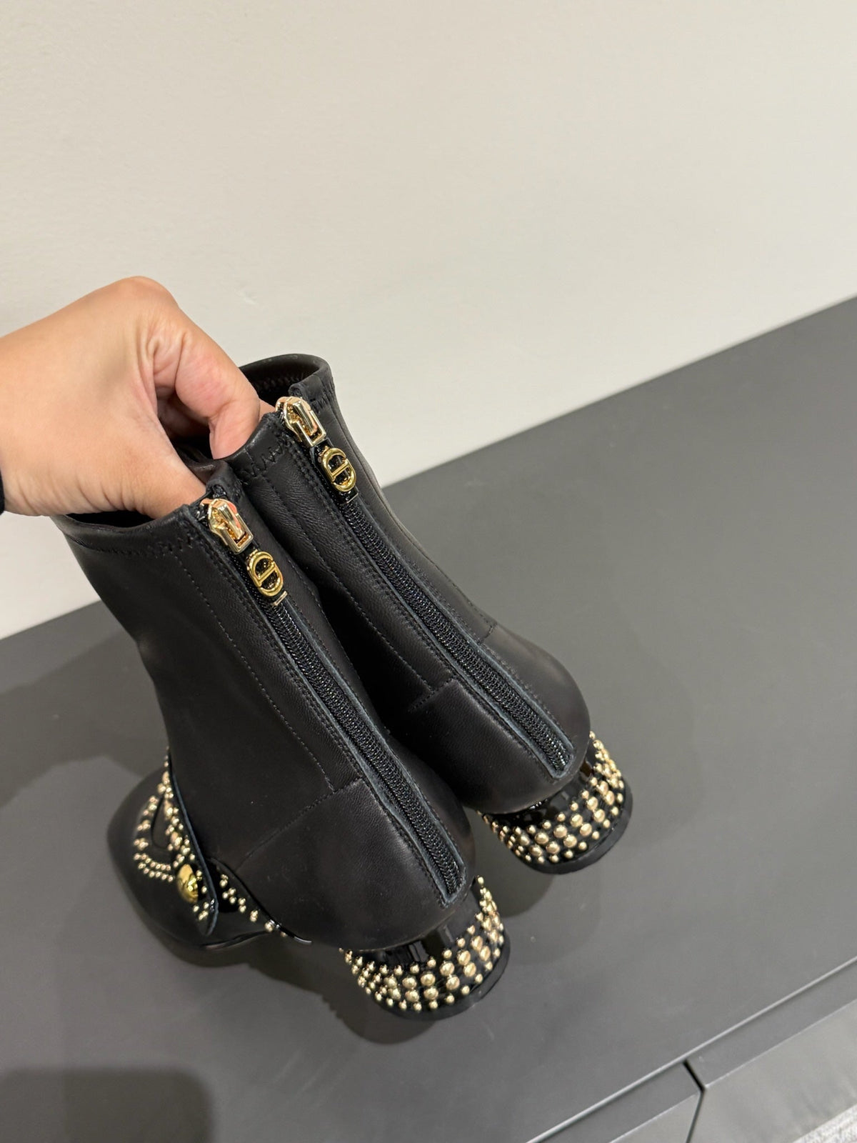 BELLE-D HEELED ANKLE BOOT BLACK PATENT CALFSKIN