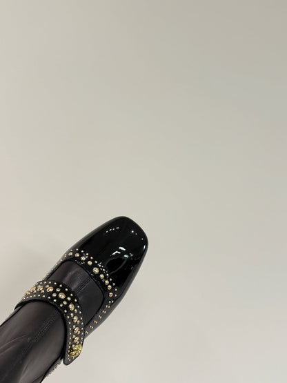 BELLE-D HEELED ANKLE BOOT BLACK PATENT CALFSKIN