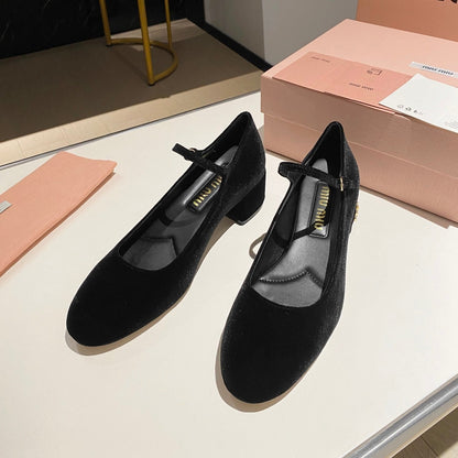 MARY JANE SHOES CLASSIC BLACK SUEDE
