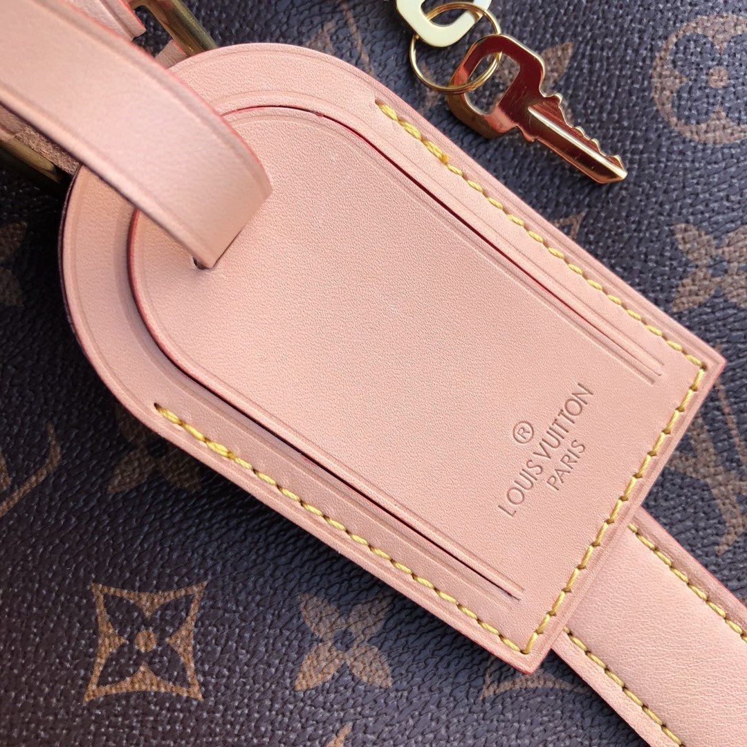 LV Monogram Canvas Keepall Bandoulière 55 Leather Duffle Bag