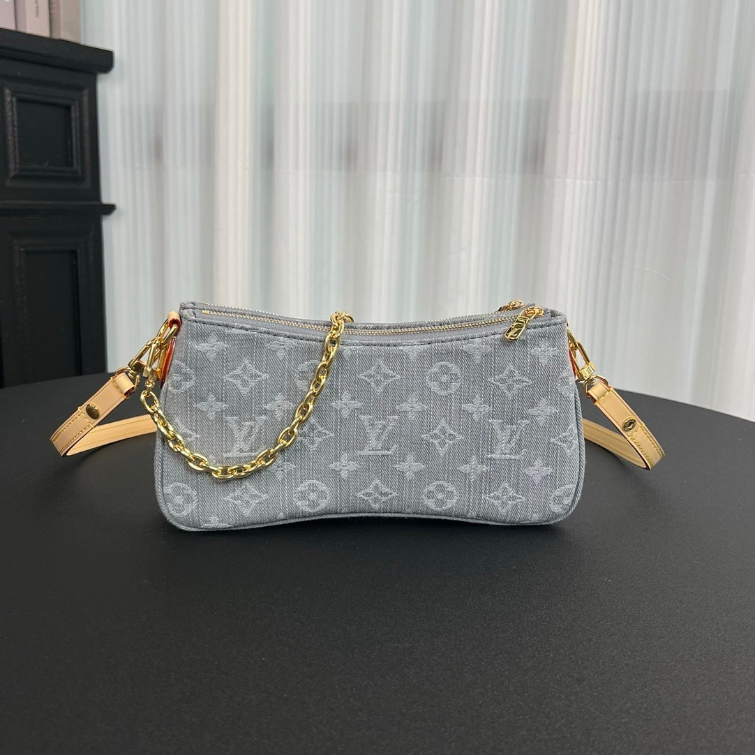 Louis Vuitton Liv Pochette in Washed Denim