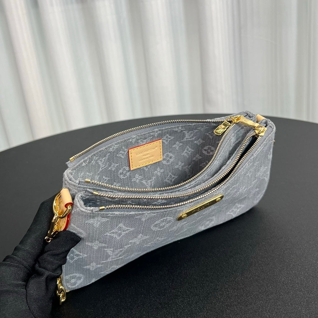 Louis Vuitton Liv Pochette in Washed Denim