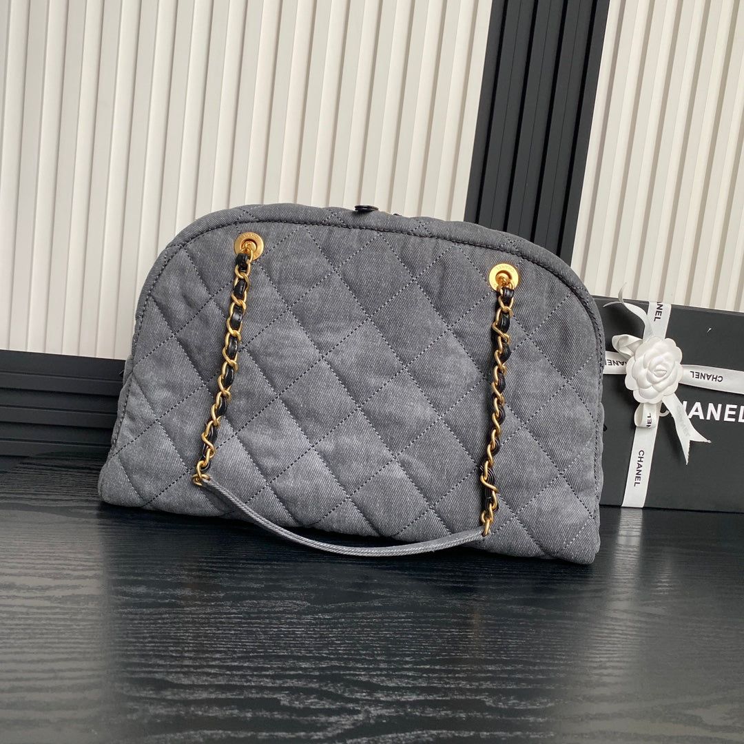 BOWLING BAG 44 IN SANTAS GRAY DENIM GOLD HARDWARE
