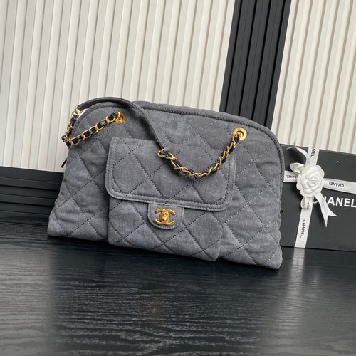 BOWLING BAG 44 IN SANTAS GRAY DENIM GOLD HARDWARE