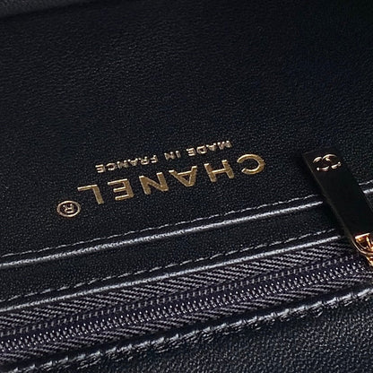 Chanel Patent Quilted Mini Top Handle Flap Bag