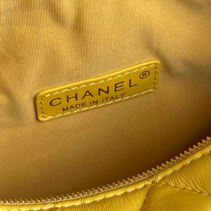 CAMERA BAG 24 IN MIMOSA YELLOW SHINY CALFSKIN GOLD CHAIN