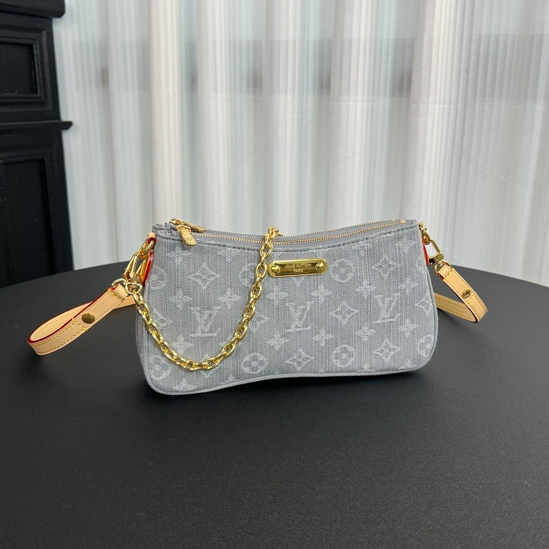 Louis Vuitton Liv Pochette in Washed Denim