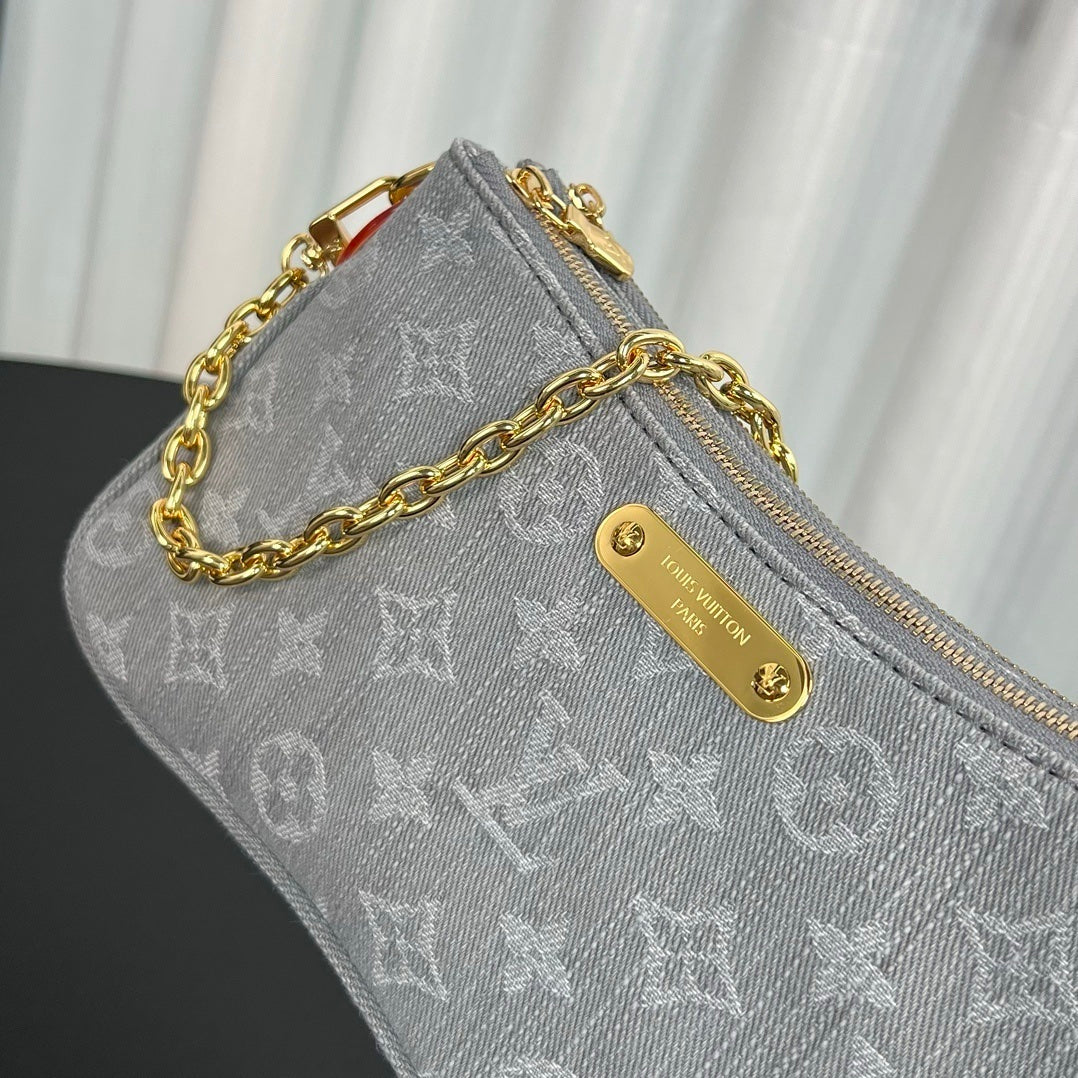 Louis Vuitton Liv Pochette in Washed Denim