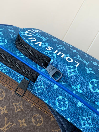 LV AVENUE SLINGBAG 31 IN BLUE AND BROWN TAIGA LEATHER