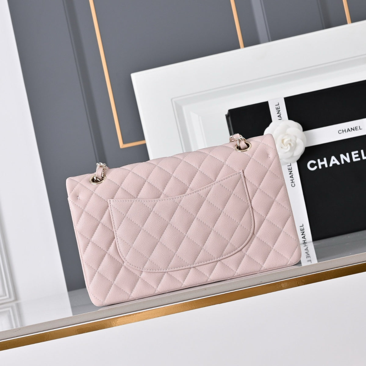 Chanel Classic Flap Medium Light Pink Sliver Hardware