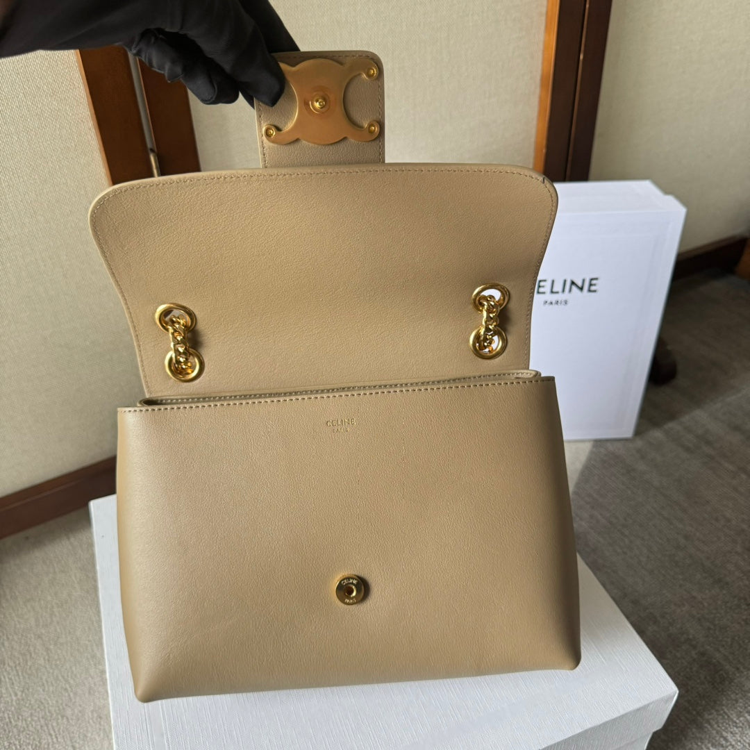 MEDIUM CELINE VICTOIRE BAG 25 IN CAMEL GOLD CALFSKIN