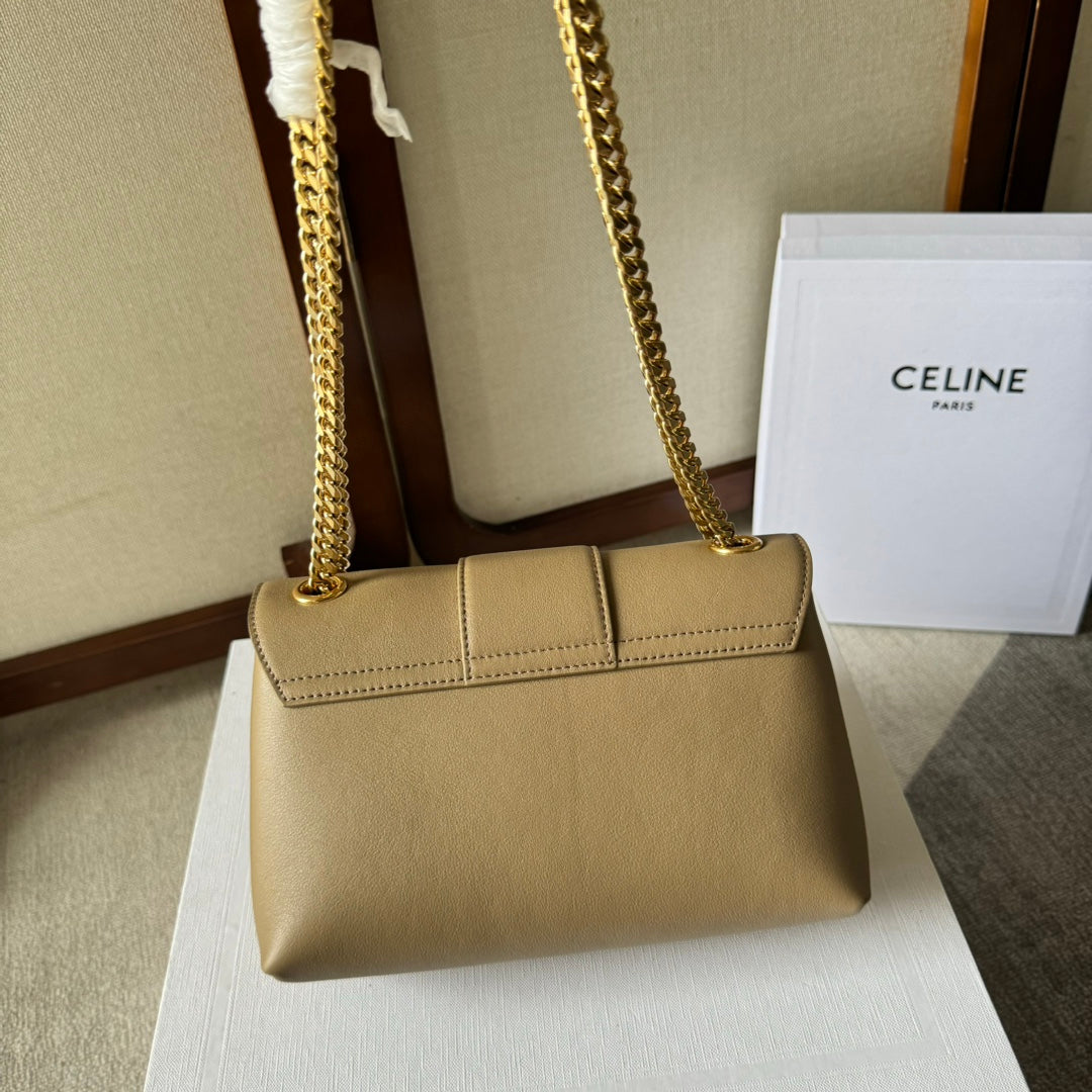 MEDIUM CELINE VICTOIRE BAG 23 IN CAMEL GOLD CALFSKIN